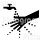 手を洗う B/Wシンボル