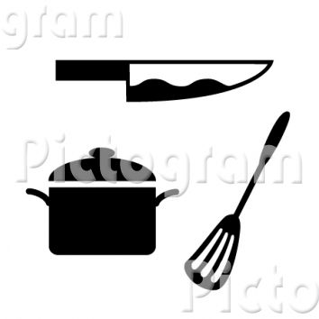 料理道具 B/Wシンボル